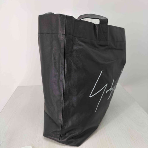 ヨウジヤマモト Yohji Yamamoto シグネチャーロゴカウレザートートバッグ M メンズ ONE SIZE